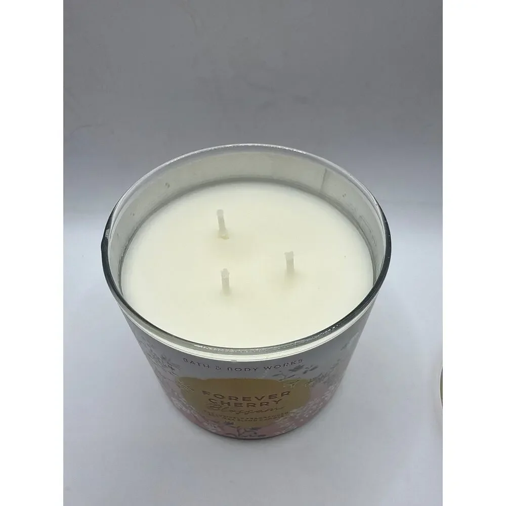 Bath & Body Works Forever Cherry Blossom 3-Wick Candle New 14.5 oz Spring